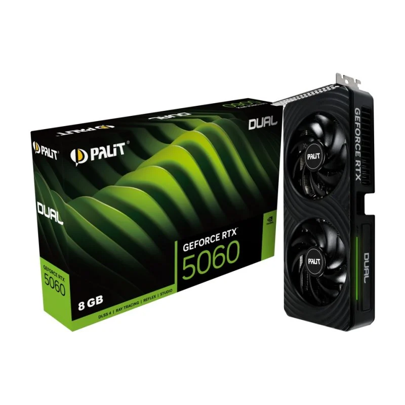 Placa Gráfica Palit GeForce RTX 5060 Dual 8GB GDDR7 Reflex 2 RTX AI DLSS4
