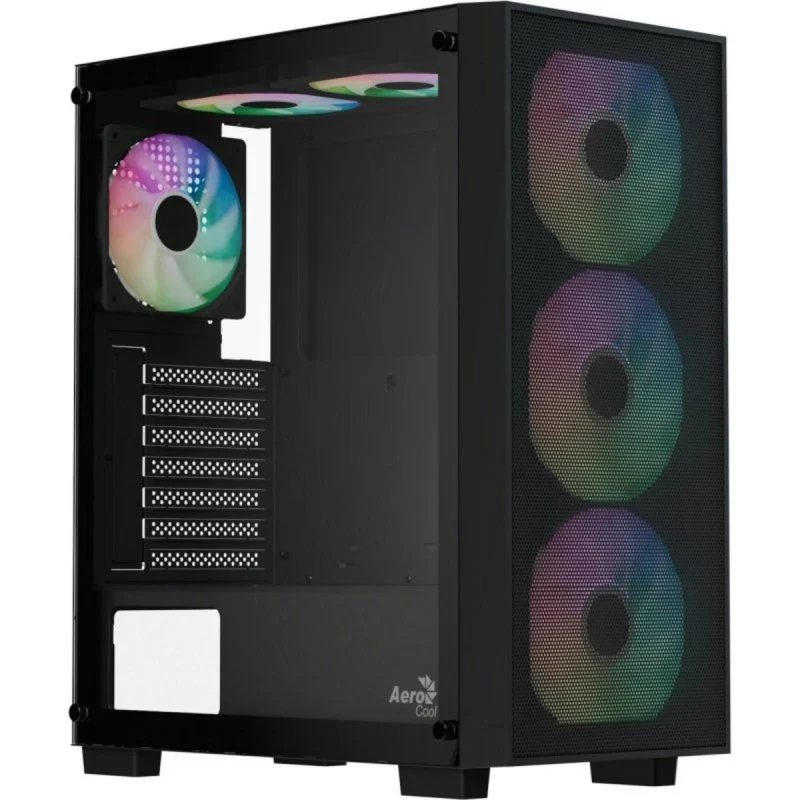 Caixa ATX Aerocool B509A Flow 6 Ventoinhas ARGB Vidro Temperado Preto