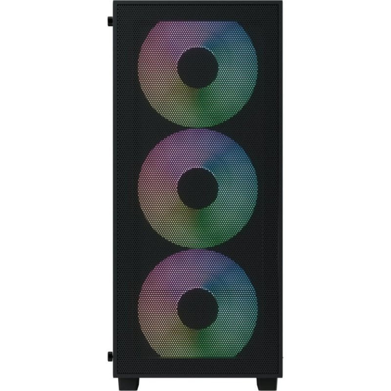 Caixa ATX Aerocool B509A Flow 6 Ventoinhas ARGB Vidro Temperado Preto - Image 4